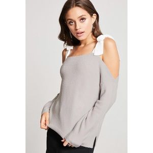 Forever 21 Self Tie Cold Shoulder Sweater